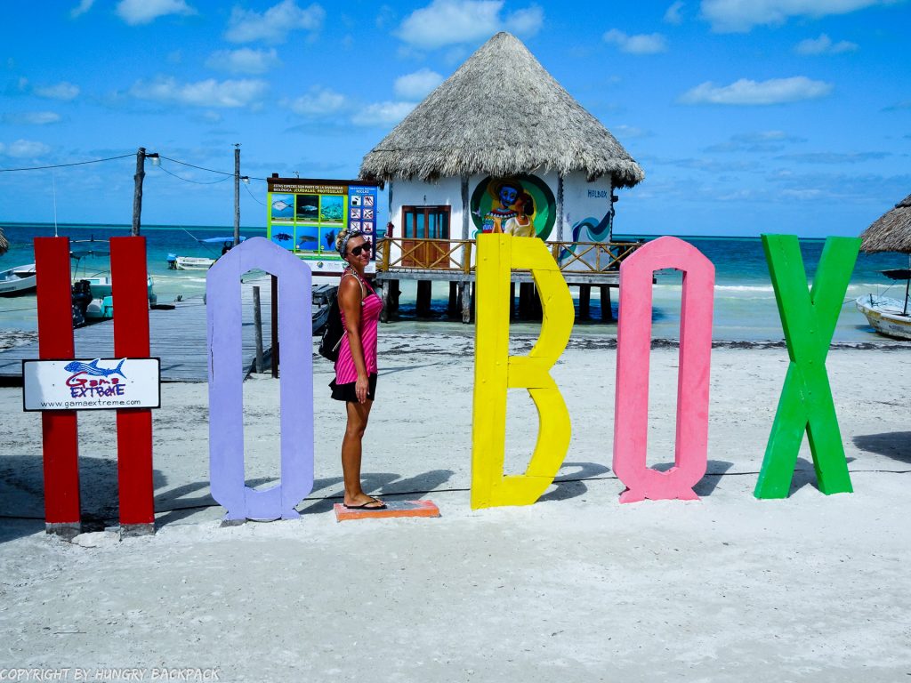 Budget Guide Isla Holbox_beautiful beaches with Holbox sign