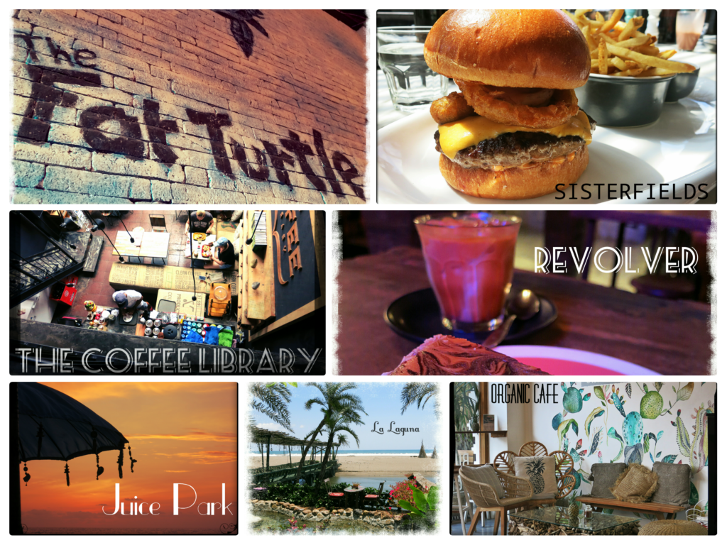 collage of images of the best cafes in Seminyak Bali