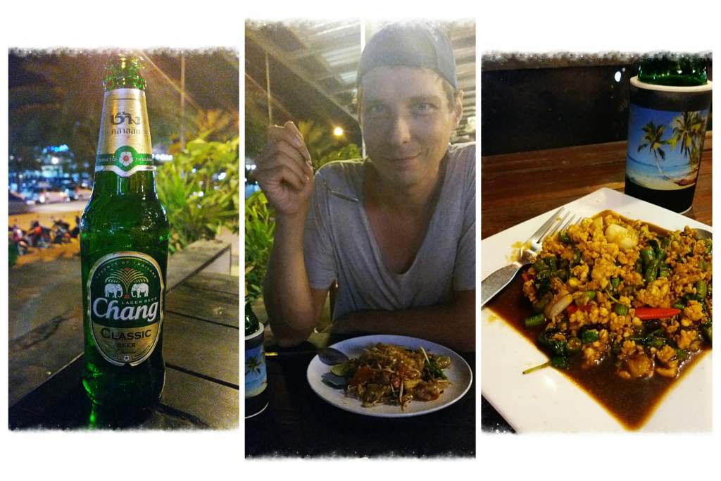 collage of thai food after arriving in ao nang
