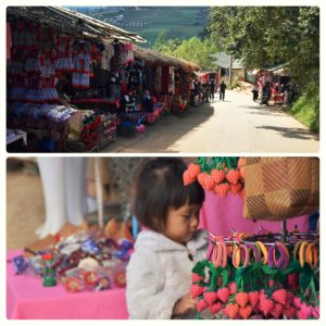 souvenir stalls on top of Mon Cham nearby Chiang Mai Thailand