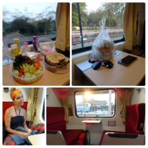 Dinner time on the overnight train from Chiang Mai to Bangkok