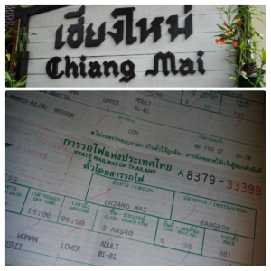 Tickets for the overnight train from Chiang Mai to Bangkok