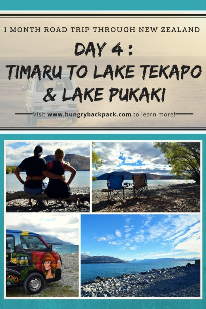 Pin for blog post NZ road trip day 5 Timaru to Lake Tekapo and Lake Pukaki