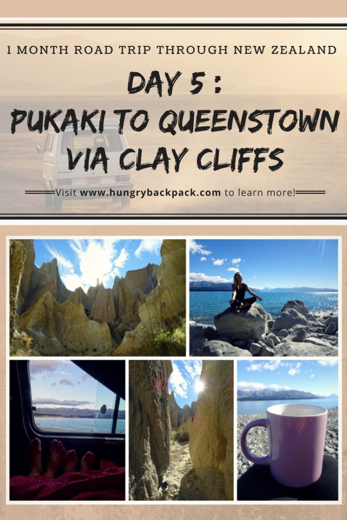 Pin Road trip New Zealand day 5 Lake Pukaki to Queenstown via Clay Cliffs