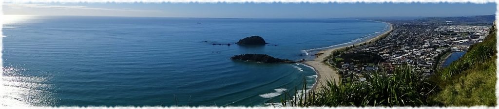 Panoramic shot from Mount Maunganui overlooking Bay of Plenty