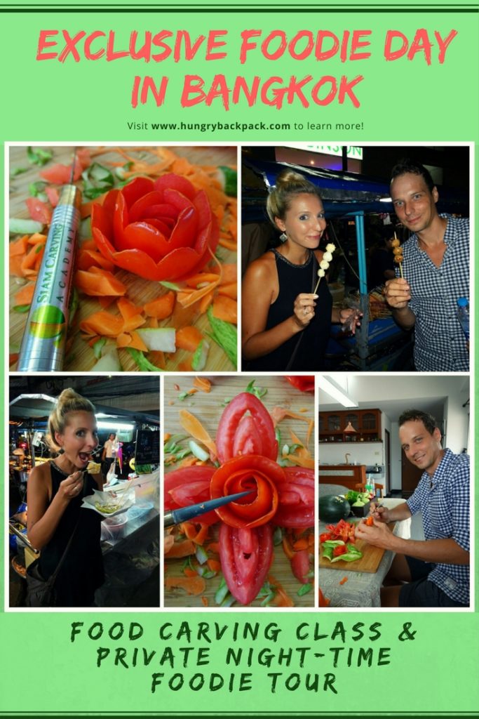 Bangkok exclusive foodie day learning food carving and private night-time foodie tour Bang Rak and Chinatown