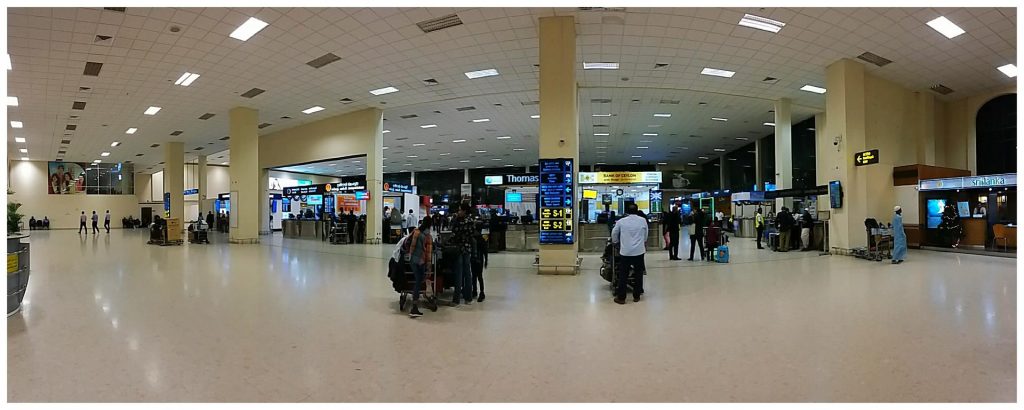 Arrival hall Bandaranaike international airport in Colombo Sri Lanka