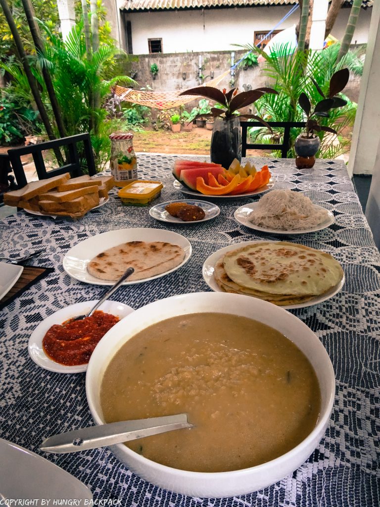 Sri Lankan curry for breakfast