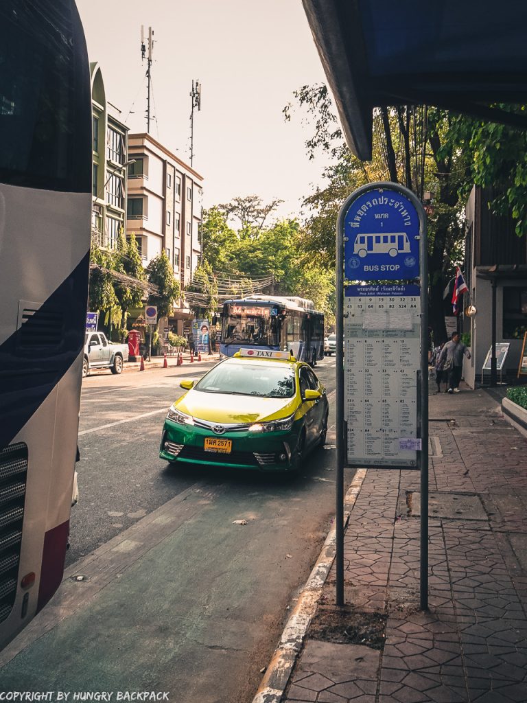 Bangkok City to Don Mueang airport by bus_A4 Bus Khao San Road bus stop