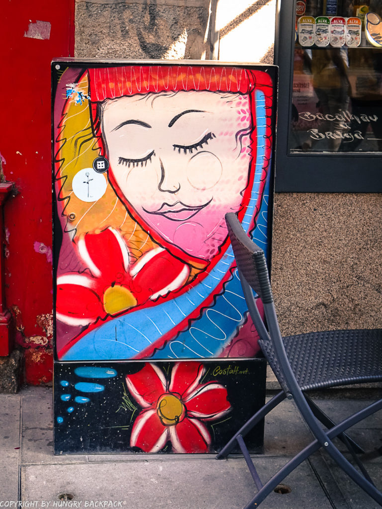 Porto street art_Rua das Flores_electrical box_costah flower girl