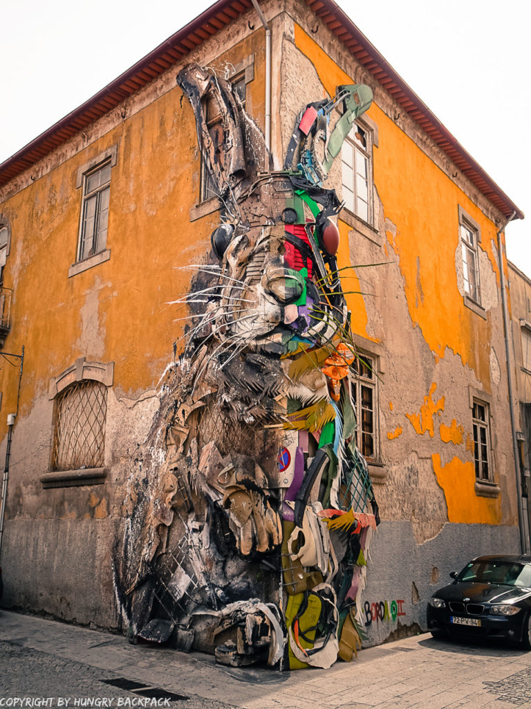 Porto street art_half rabbit by Bordalo II_2