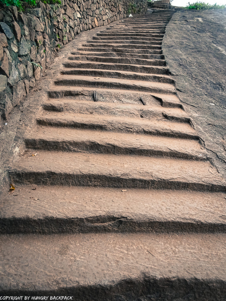Dambulla_stairs carved into stone leading to Dambulla Cave Temple