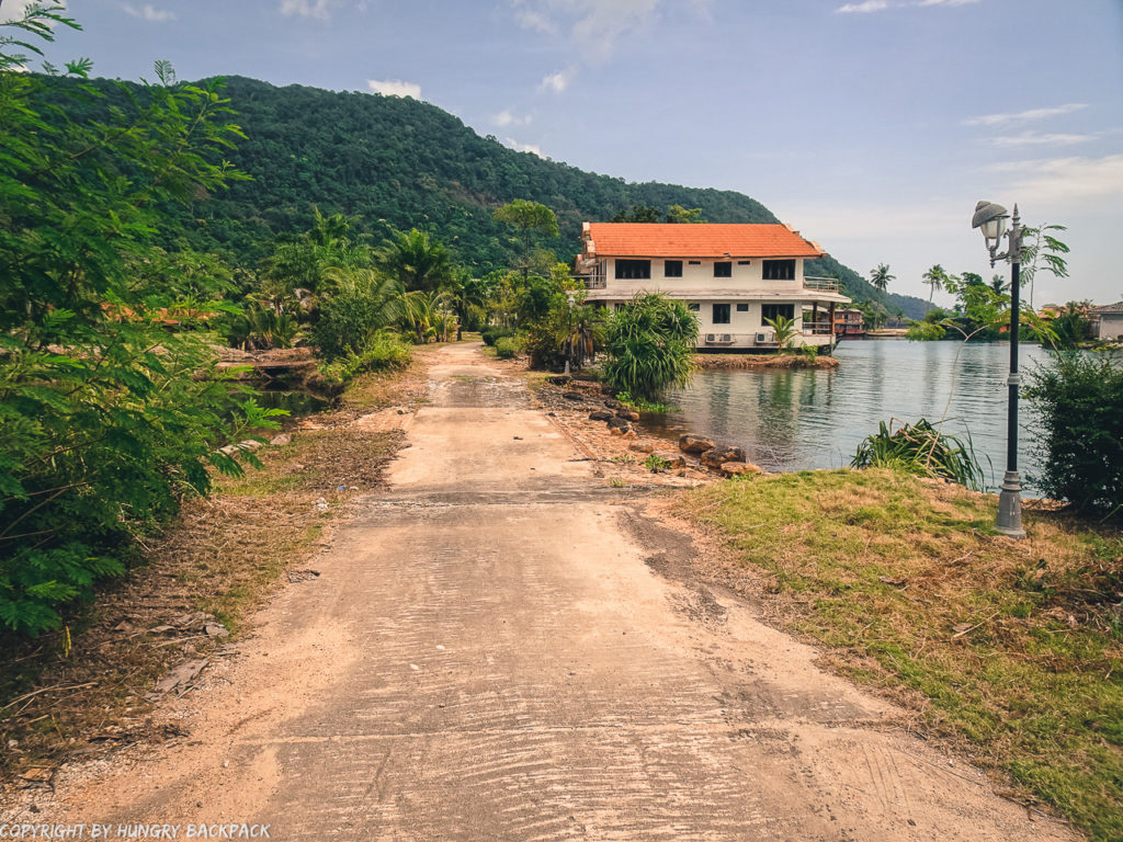 road leading through abandonded Grand Lagoona Resort_ghost ship Koh Chang