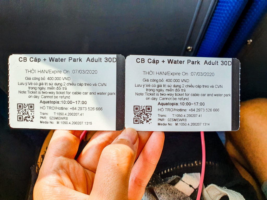 Cable Car Tickets with Waterpark Aquatopia sold at bus